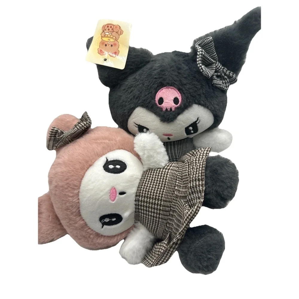 Sanrio Kuromi and My Melody Plush Set Matching Outfits New 9in